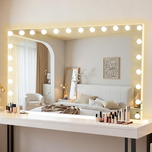 Vanity Mirror with Lights (White / 48"L x 30"W)