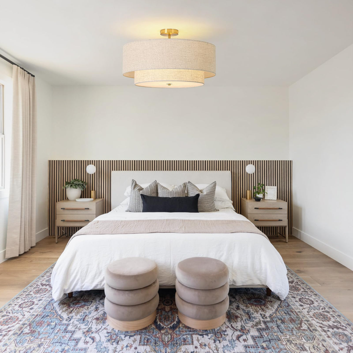 23.6" Semi Flush Mount Ceiling Light (Gold / 23.6")