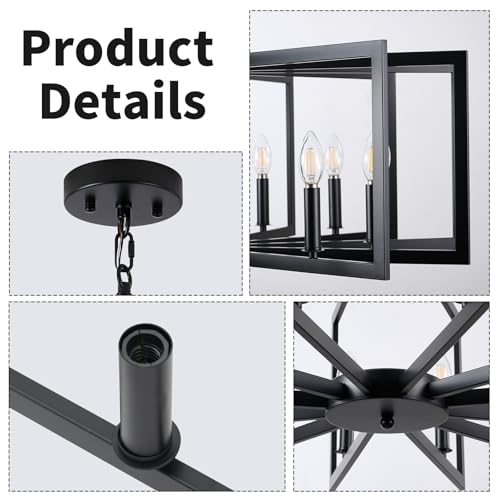 Black Chandelier for Dining Room (Black / 12-Light)