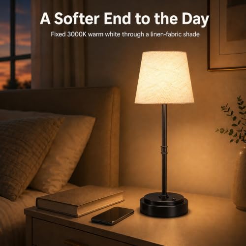 Rechargeable Cordless Table Lamp (Black)