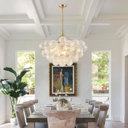 Modern Glass Chandelier (Pendant 9-Light 31.1 inches Gold)