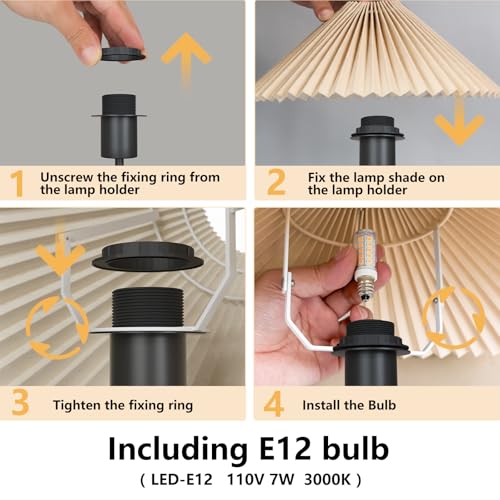 Small Pleated Table Lamp (Black)