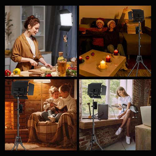 2Pack LED Video Light Kit with Barn Door 12.6" Bi