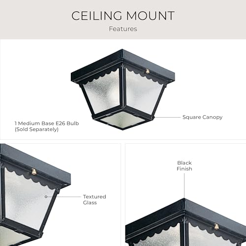7.5" 1 Light Flush Mount Light (Matte Black / 7.5-Inch Diameter x 5-Inch Height / 1-Light)
