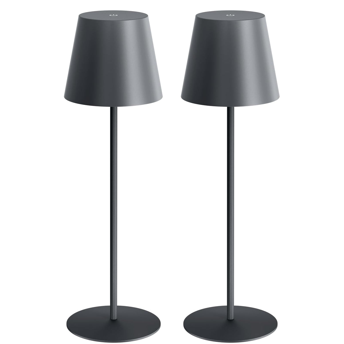 2 Pack Cordless Table Lamp Rechargeable 5000mAH Battery Operated Lights Touch Control LED Portable Desk Lamps 3 Color Dimming for Outdoor Coffee Bedroom Kitchen (2PCS Grey)