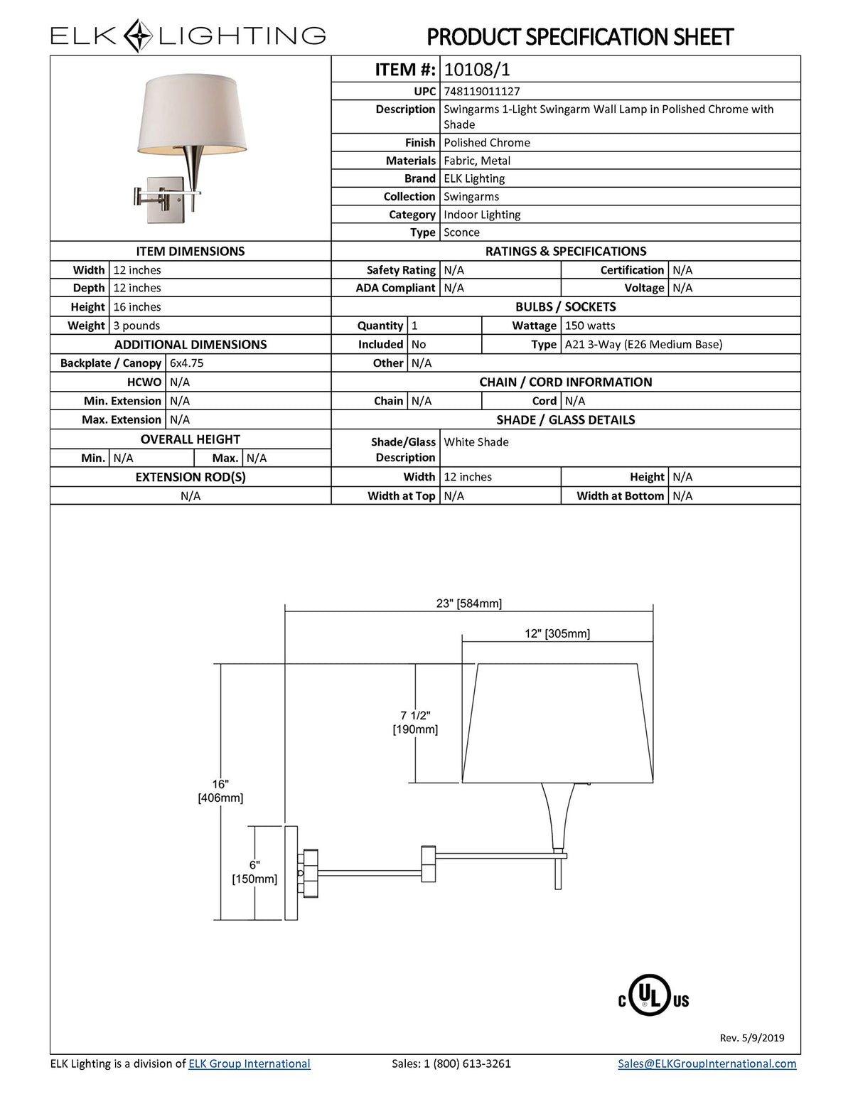 Elk 10108 1 Swing arm 1