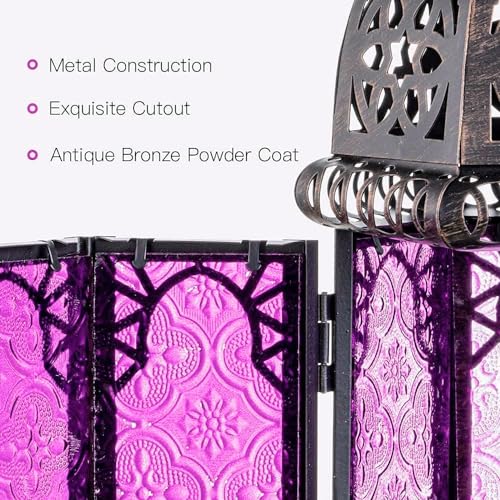 Halloween Lanterns Decorations Indoor & Outdoor (Medium / Purple - 11''h)