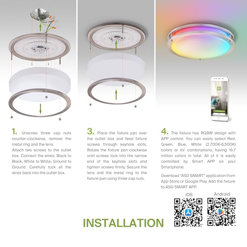 LED 14" Round Flush Mount Lighting (Brushed Nickel)