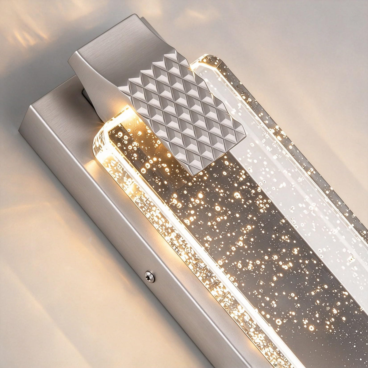 Aipsun 31.5" Nickel Outdoor Wall Sconce Modern LED Crystal Exterior Light (Nickel / 31.5 inch)
