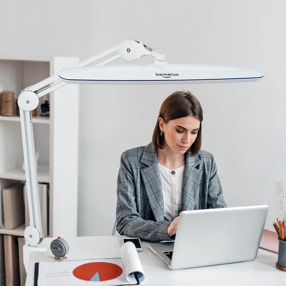 23 Inch LED Task Lamp with Clamp (White, CCT)