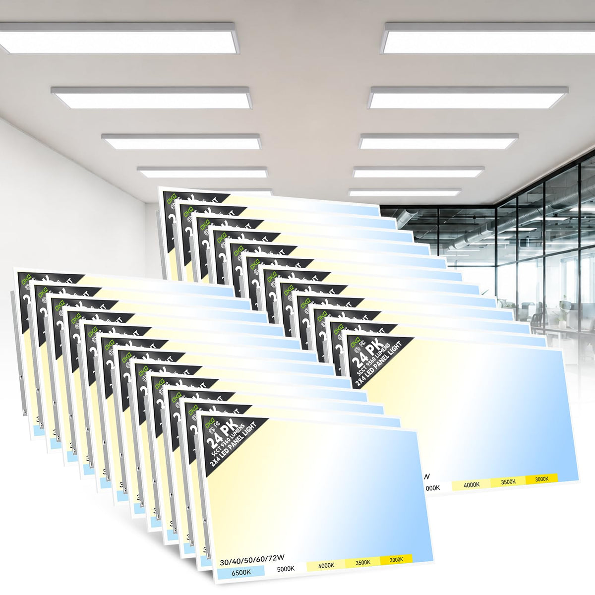 2x4 LED Flat Panel Light Surface Mount Office Fixture (2x4FT-Surface Mount-24Pack)