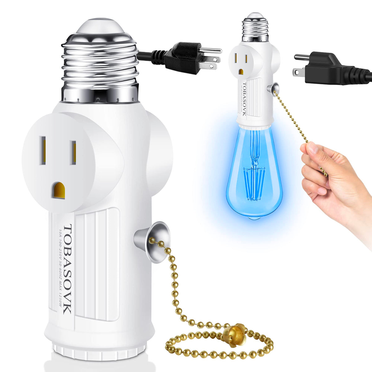 Light Socket Outlet Adapter (White)