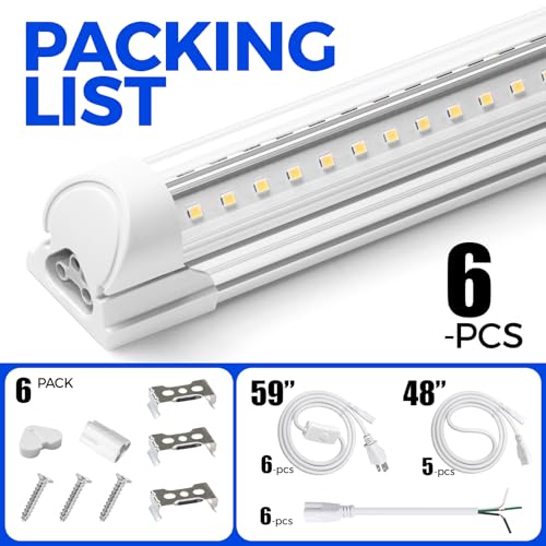 T8 LED Shop Lights 6FT (5000K / 6ft-6 Packs)
