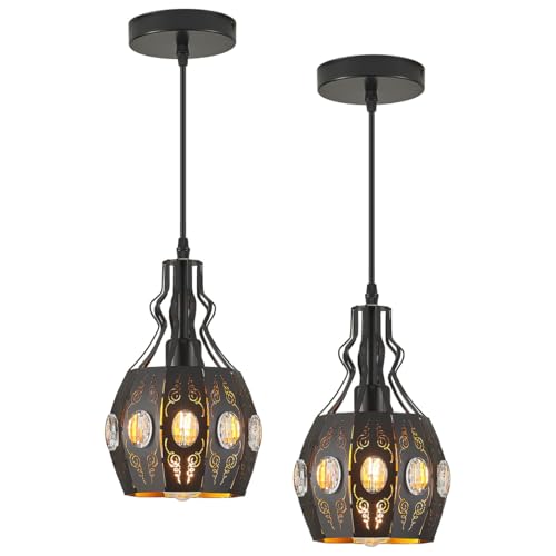 Black Vintage Hanging Pendant Lighting for Bedroom Restaurant Living Room
