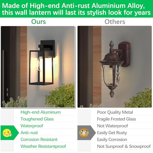 Outdoor Wall Light Fixture (Black / Large)