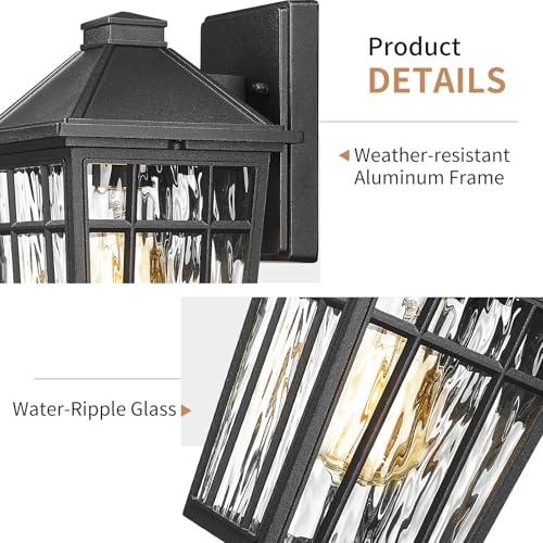 2pcs Outdoor Wall Lights (Black / 11inch-2pack)