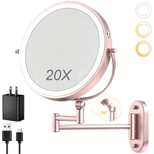 9" Wall Mounted Lighted Makeup Mirror