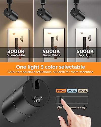 3 Color Zoomable 10W LED Track Lighting Heads H Type (Black)