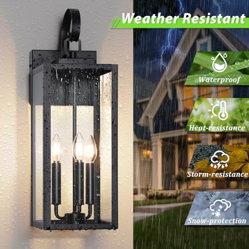 23" Large Outdoor Wall Light (Matte Black / 23.2")