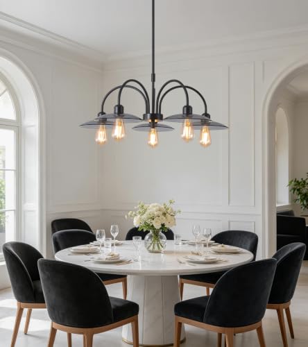 Black Farmhouse Chandelier (Black)