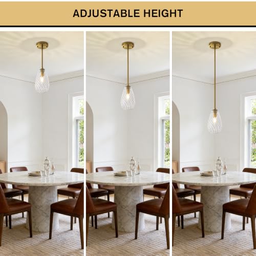 Brushed Gold Twisted Glass Pendant Lights Kitchen Island Modern (2-Pack Brushed Gold)