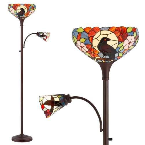 Tiffany Floor Lamp (Raven Floral)