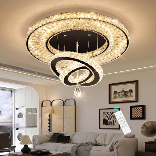 Modern Chandelier for Living Room Light Indoor LED Dimmable Lights Ceiling Chandeliers for Dining Room Bedroom Entryway Black 60W LEDs Fixtures 4800 Lumens (Black / W32")