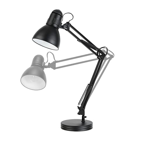 5698601 28" Heavy Base Top Moving Spring Balanced Swing Arm Desk Lamp (Black / 28 inches)