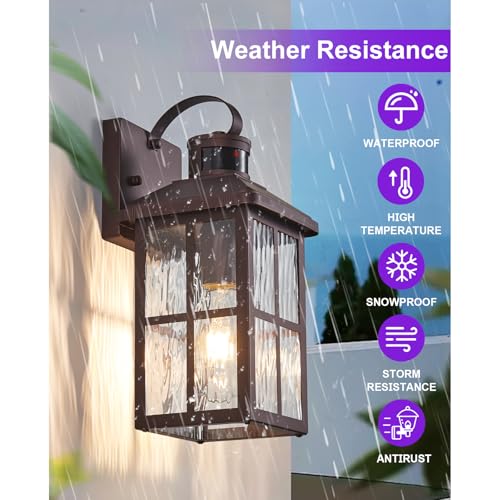 Porch Lights Outdoor with Remote (2 Bronze RW)
