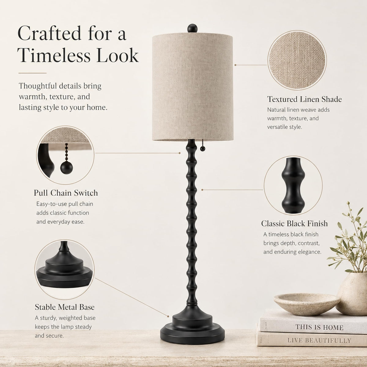 Buffet Lamps Set of 2 (Black)