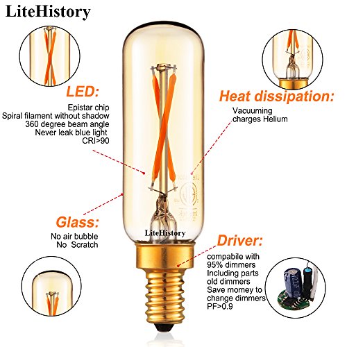 T6 Candelabra Light Bulbs (Utral Warm White 2200k)