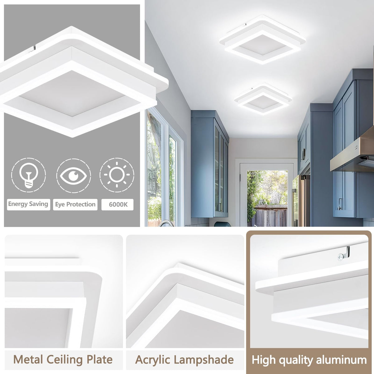 32W Square Hallway Light (White / 1 Pack)