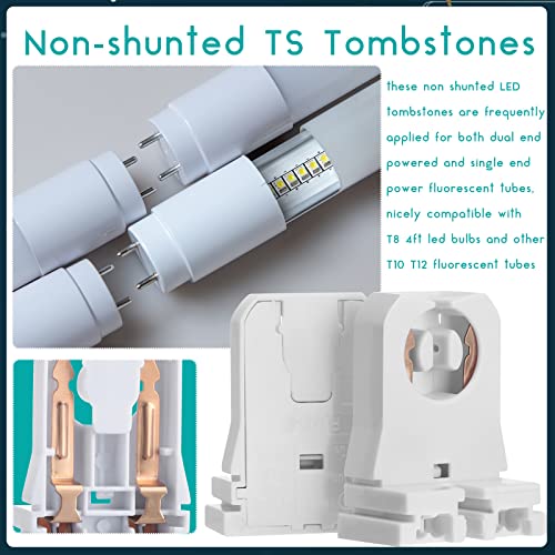 200 Pack Non Shunted LED Tombstones T8 T10 T12 Lamp Holder (Without Wire)