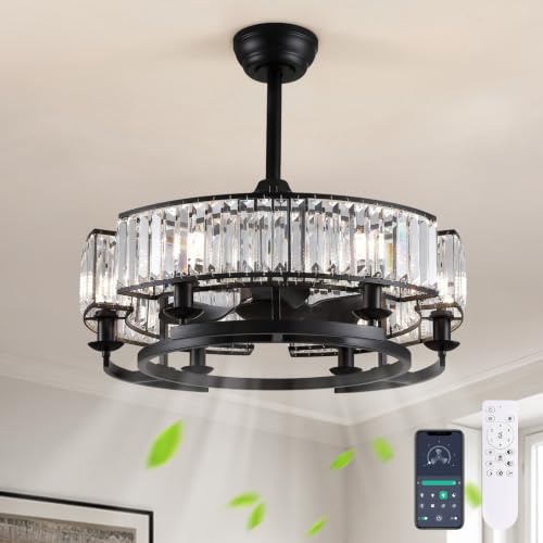 Modern Ceiling Fan with Light for Dining Living Room Bedroom Kitchen