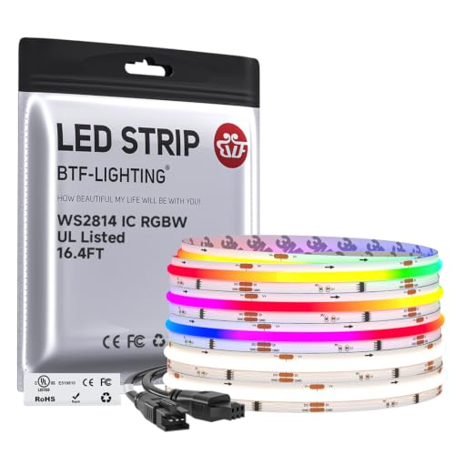 16.4FT WS2814 Smart IC RGBW 4000K DC12V COB LED Strip Light (16.4FT)