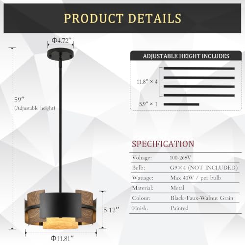 Industrial Drum Chandelier Round Metal Pendant Light Fixture