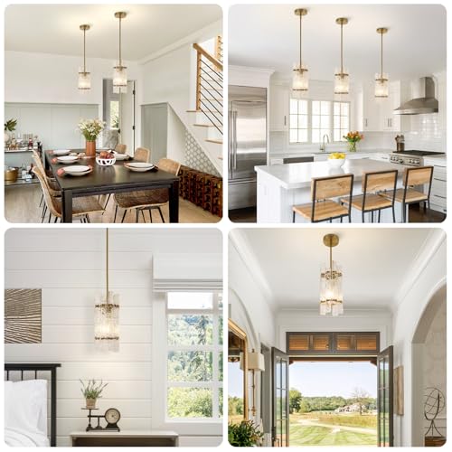 Gold Crystal Pendant Light for Kitchen Island