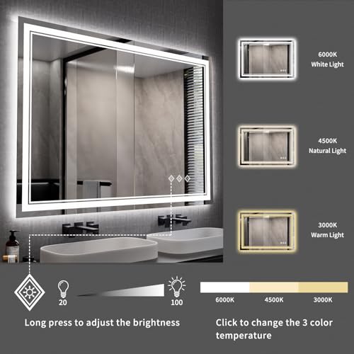 Bathroom Mirror (Front and Backlit / 44"L x 30"W)