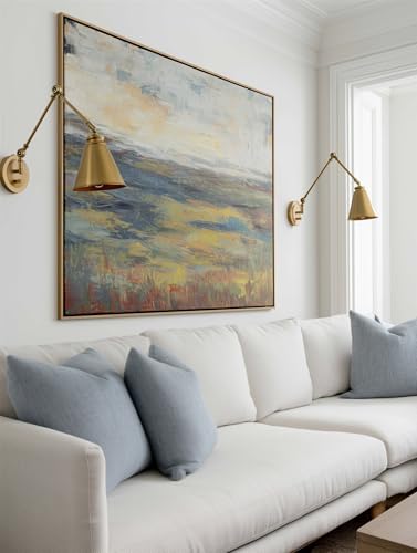 Ellis 18" Modern Swing Arm Wall Sconce for Bedroom (Warm Brass / 18")