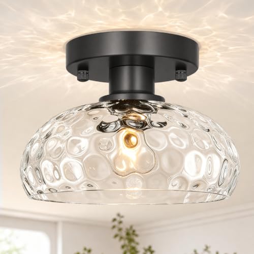 Semi Flush Mount Ceiling Light with White