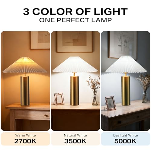 Modern Table Lamp with Metal Blade Lampshade and Cylindrical Base