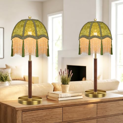 Victorian Gold Table Lamp for Living Room Bedroom Set of 2 (B)