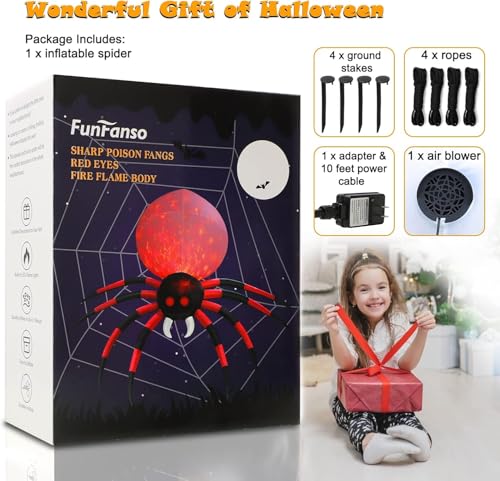 10FT Halloween Inflatables Spider Outdoor Decoration for Yard (10FT Spider)