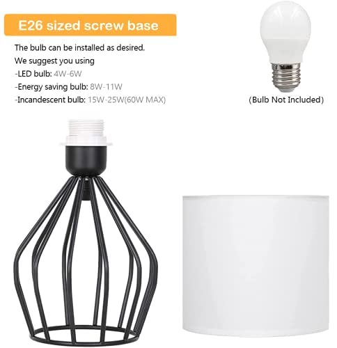 Modern Bedside Table Lamp (Black / White)