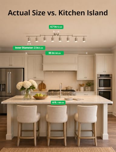 LED Track Lighting Fixtures Ceiling Mount for Kitchen (Nickel / 8 Light (Ceiling Mount))