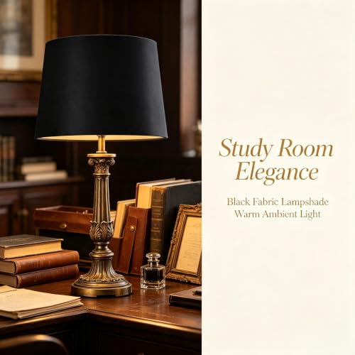 Black Lamp Shades Set of 2 (Black-Mirror Velvet / 11×13×10 IN-2 PCS)
