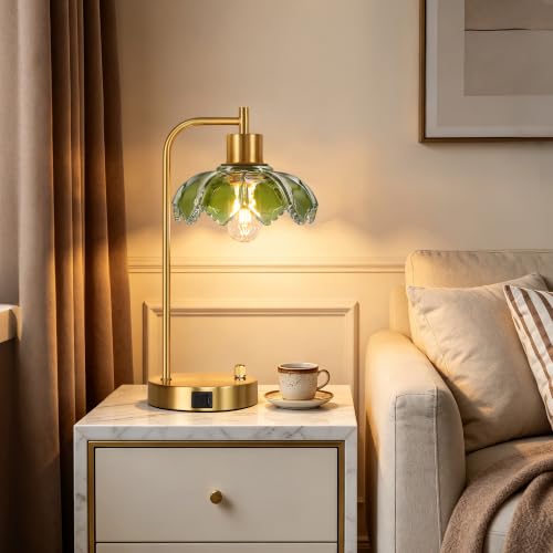 Industrial Touch Control Table Lamps with 2 USB Ports and AC Outlets