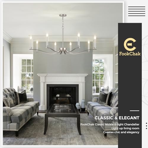 Nickel Chandeliers for Dining Room (Nickel / 43.7 inch)