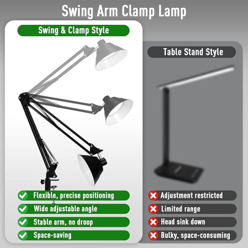 Led Desk Lamp for Home Office (Black)