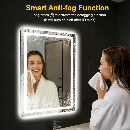 LED Bathroom Mirror with Lights (3 Light Modes / 32"L x 24"W)